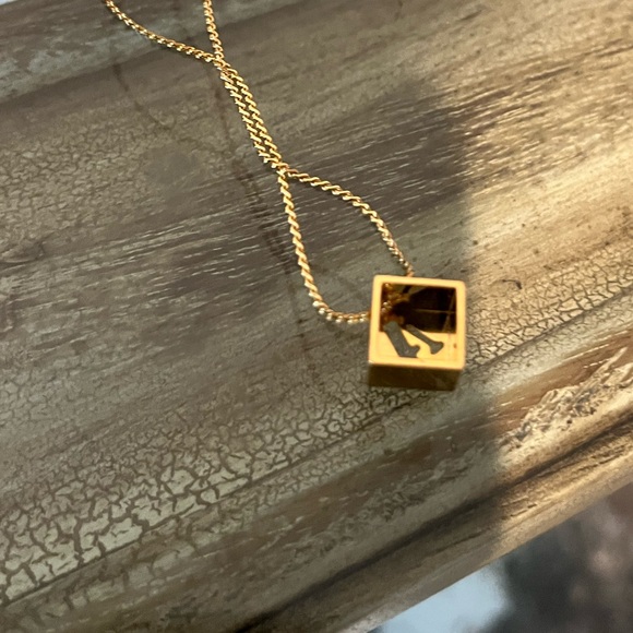 Biagi Gold Tone Open Cut Letter A Initial Necklace - Picture 4 of 6